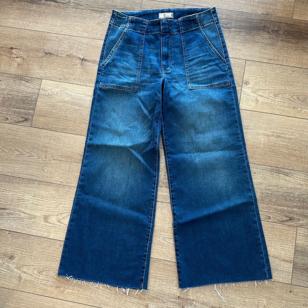 Kut from the kloth Meg Wide-Leg crop Frey Blue Jeans 6